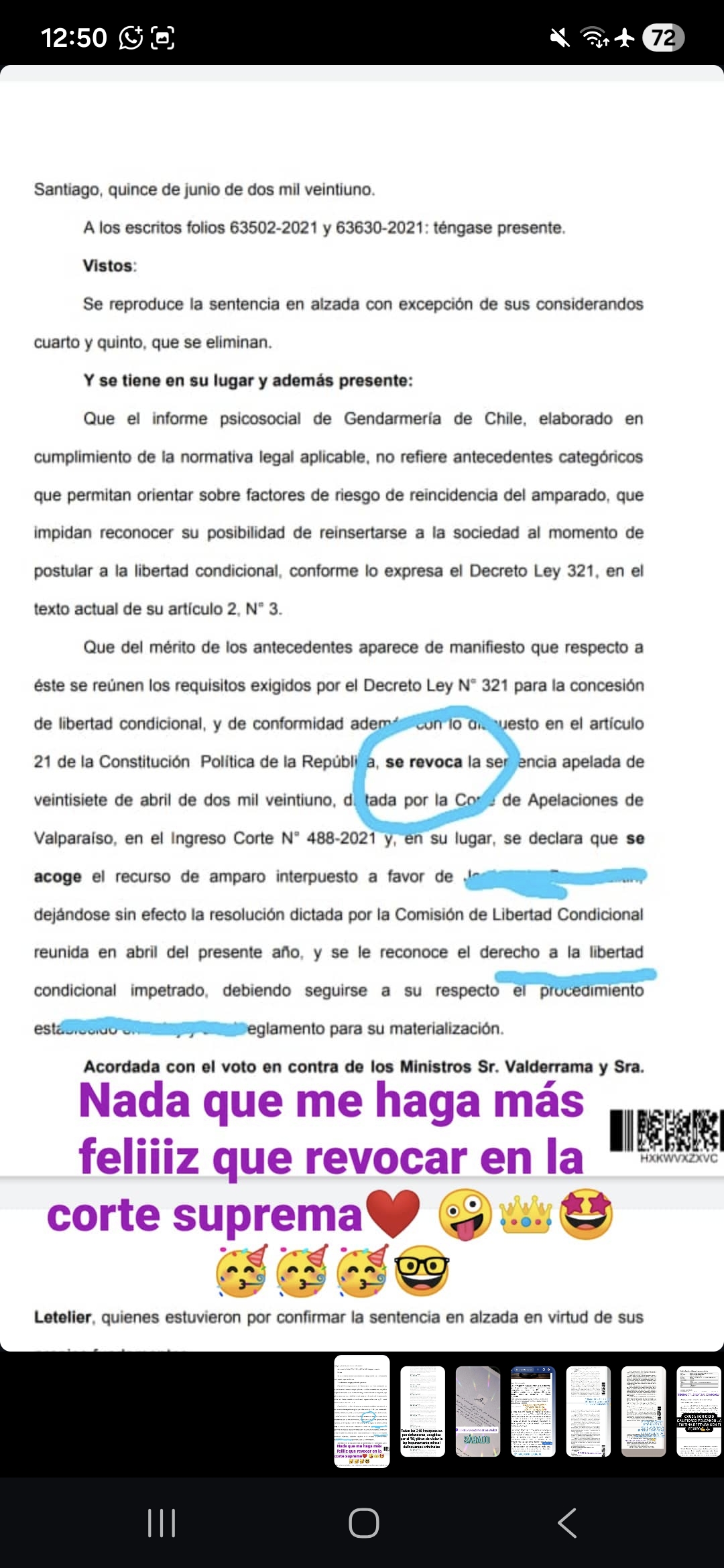 Resolución, acta o sentencia de tribunal obtenida por Karina Osorio Rendón (pieza 1 de 13 del archivo)